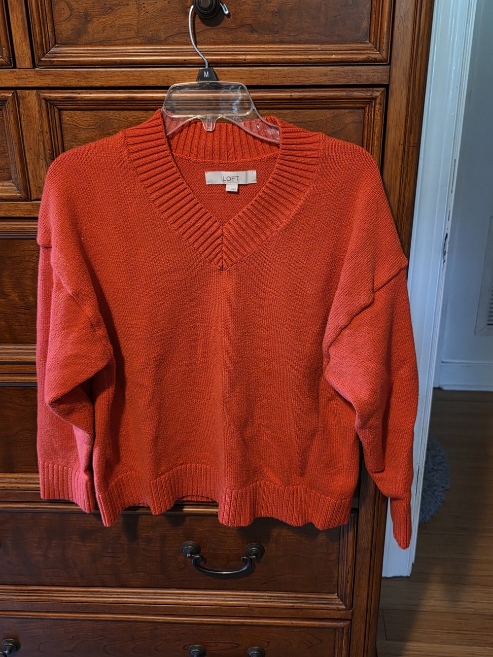 LOFT Women’s V-Neck Sweater in Red